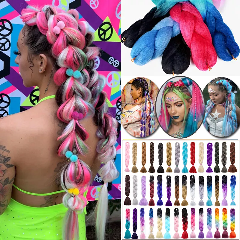 24 Long Jumbo Braiding Hair Extensions Box Braids Afro Twist Ombre  Festival DIY