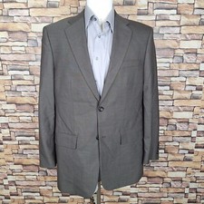 Pronto Uomo Jacket Suit Coat Mens 40R Light Brown Silk Wool Ventless