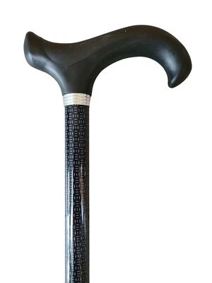 STOCK-FACHMANN Gehstock Derbygriff Höhenverstellbar Black & Grey Spazierstock Mobilitätshilfe