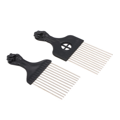 4PCS Comb Set Metal Afro Hair Style Comb Curly Hair Suit Steel Comb Z2G9