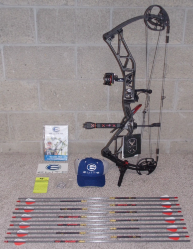 Elite Ritual Bow Package- 50 to 60 lb Draw Weight 28" Draw Length- Graphite Gray - Picture 1 of 13