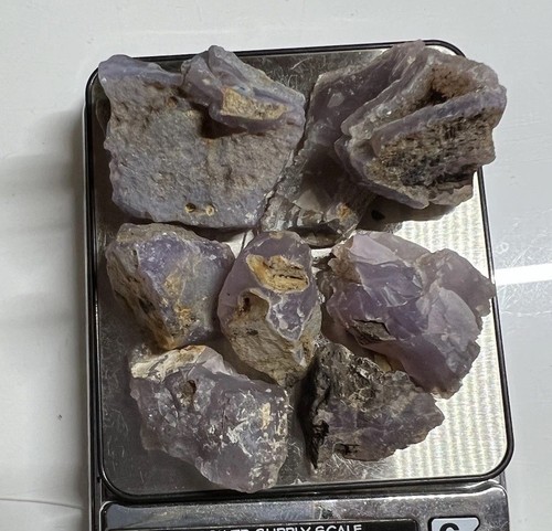 1970’s Holley Blue Agate Lot, 80.30g 8 Pieces, A & AA Grade, Cutting Rough