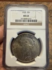 1925 US Peace Silver Dollar $1 NGC MS64 Coin