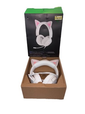 Razer Kraken Kitty V3 X White Edition Wired Gaming Headset 3.5mm Jack Mic NEW OB