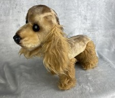 Vintage R Dakin Co Realistic Cocker Spaniel Dog Stuffed Mohair Japan Blonde TLC