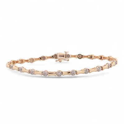 0,37 TW Diamant Stab Glieder Station Armband 14K Gold 7,5'' Damen Nachlass