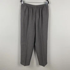 Alfred Dunner Pull On Pants Size 16 Short Gray Classic Straight Leg