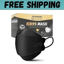KN95 Face Mask Disposable Adults - 100 Pack 5 Layer Protection Adjustable KN95