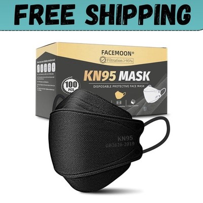 KN95 Face Mask Disposable Adults - 100 Pack 5 Layer Protection Adjustable KN95