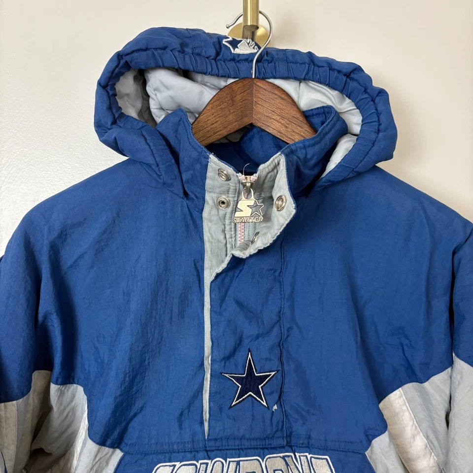 Chaqueta Pullover Vintage Starter Dallas Cowboys 1/2 Cremallera Talla S/M Puffer Años 90 Retro Foto 2 de 4