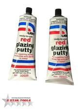 2 Tubes Red Glazing Putty U.S.Chemical & Plastics 32035 USC Auto Body fillers