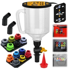 18-Piece Engine Oil Funnel Kit, 1.59QT/ 1.5L Automotive Coolant Funnel Set, 12