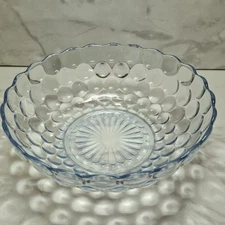 Anchor Hocking - Blue Glass - Bubble - Serving Bowl - Vintage 8.25”