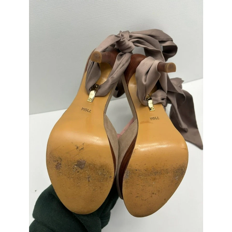 Zapatos de tacón Diane Von Furstenburg con pajarita al tobillo talla 7 1/2 7,5 ropa de trabajo formal Foto 4 de 4