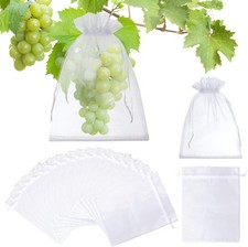 50pcs Fruit Protection Net Bags Reusable Non-woven Fruit Cover with Drawstring