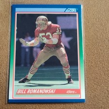 Score 1990 Rookie Bill Romanowski San Francisco 49ers Football Card #408. rookie card picture