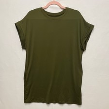 SHEIN Women’s Olive Green Jersey Short Sleeve Crew Neck T- Dress Size M
