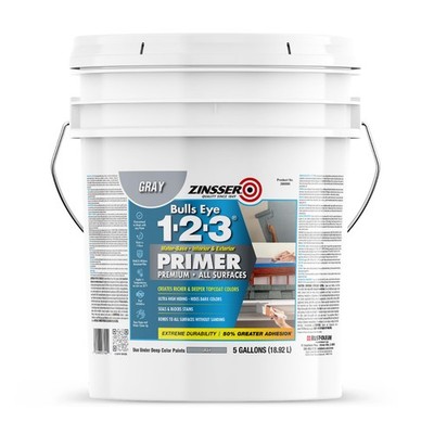 Zinsser Bulls Eye 1-2-3 Water-Base Gray Primer Sealer 5 Gallon (Interior/Exterio