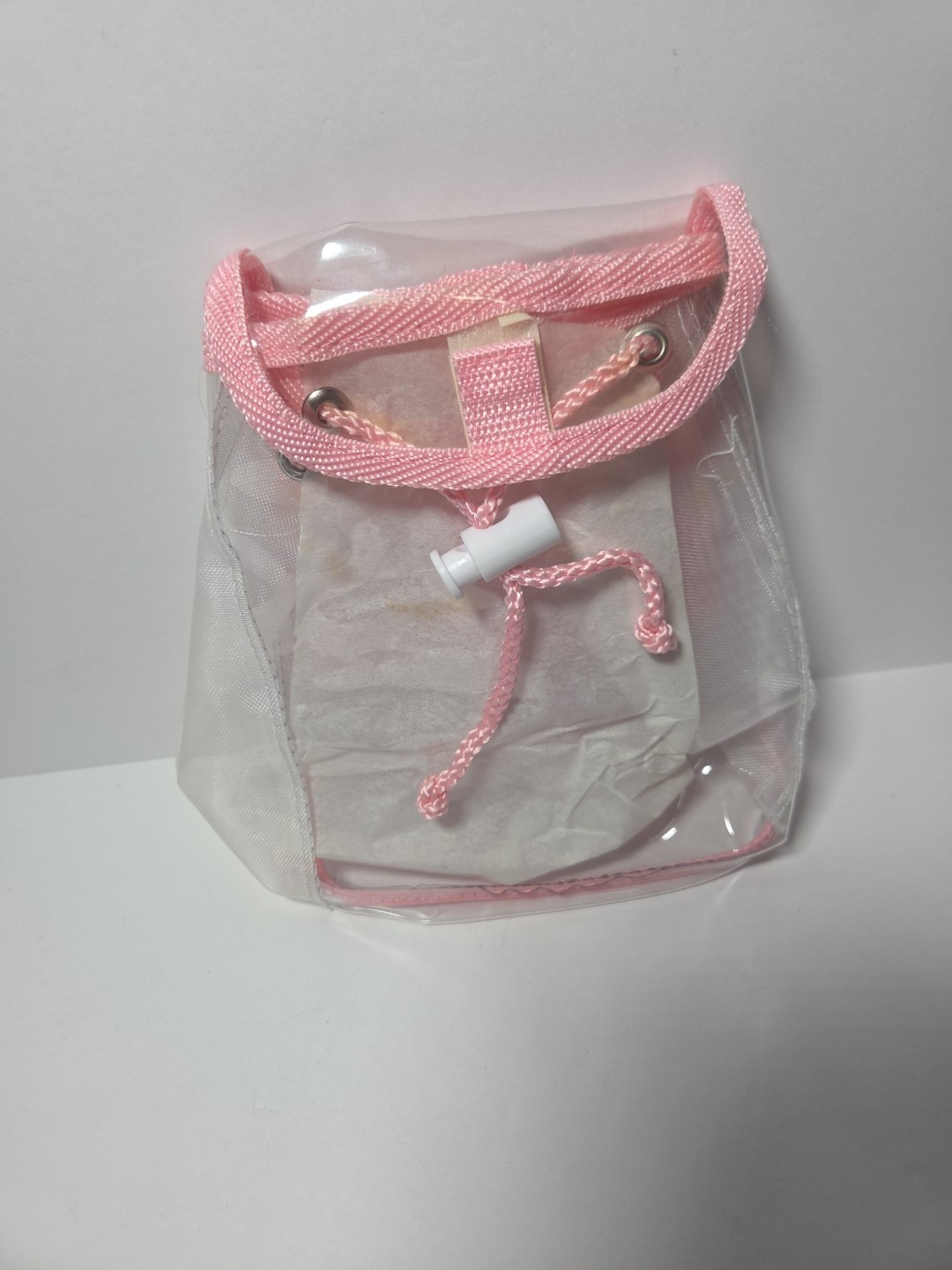 Clear Pink Small Bag for Women/ Girls Mini Backpack Purse with Adjustable Strap