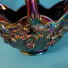 Fenton Amethyst Carnival Lilly of The Valley Basket Iridescent  W Tags