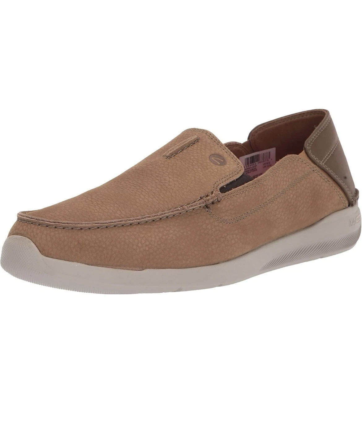 Clarks Mens Gorwin Step Loafers Shoes Brown Leather Slip-On Moc Toe 12