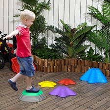 ZONEKIZ Flusssteine, 5-tlg. Balanciersteine, Trittsteine f&uuml;r Kinder bis 80 kg