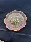 Jeanette Carnival Glass Vintage 1950’s Marigold Iris & Herringbone Platter Tray