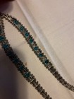 Vintage blue rhineston channel set vnecklace v-shaped  — photo 8