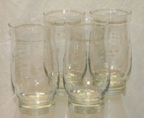 Set of 4 Princess House Crystal HERITAGE 6" Glass Tumblers 18 Oz # 346B Lot A