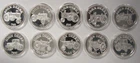 1oz .999 Fine Silver John Deere Tractor Rounds (Lot of 10)