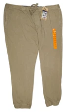 TAILOR VINTAGE Men's Jogger Pants (Khaki, 2XL) 100% Cotton w/Drawstring, Pockets