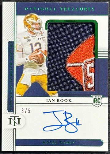 2021 NATIONAL TREASURES COLEGIATE IAN BOOK BOWL LOGO PATCH AUTO #3/5 NOTRE DAME