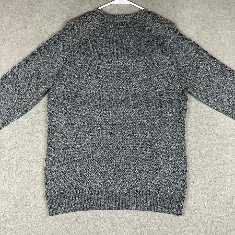 Smartwool Sweater Men Large Gray Ripple Ridge Crew Merino Wool Blend Long Sleeve - Image 2 of 4