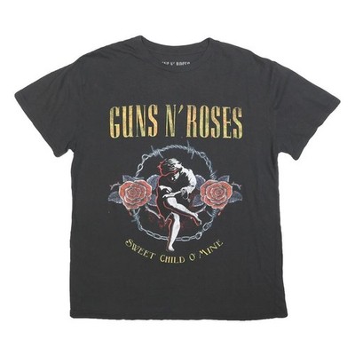 GUNS N ROSES Damen Schwarzes Grafik T-Shirt L Kurzarm Rundhals Sweet Child O