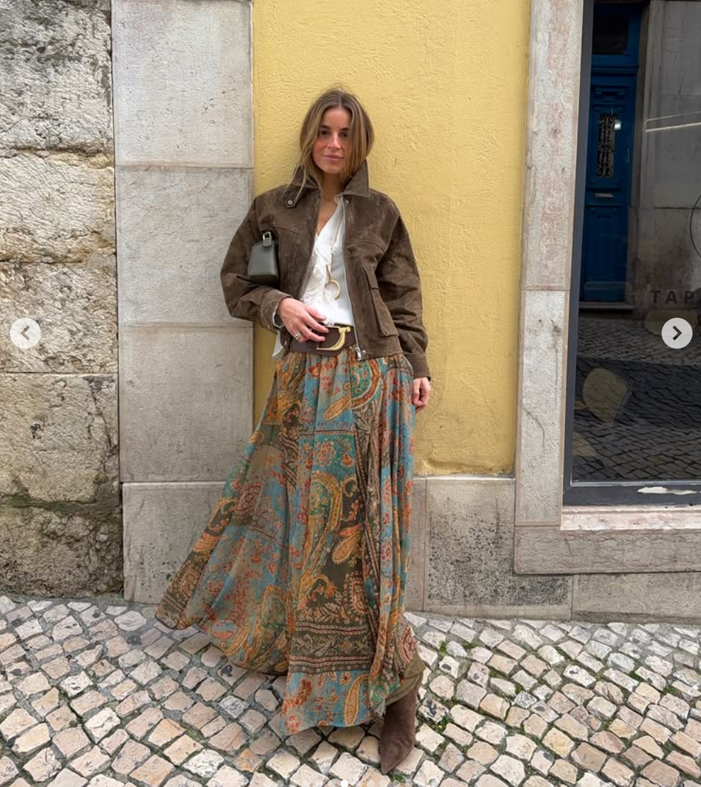 ZARA NEW WOMAN PAISLEY PRINTED MIDI SKIRT WITH BELT XS-XL 3897/074