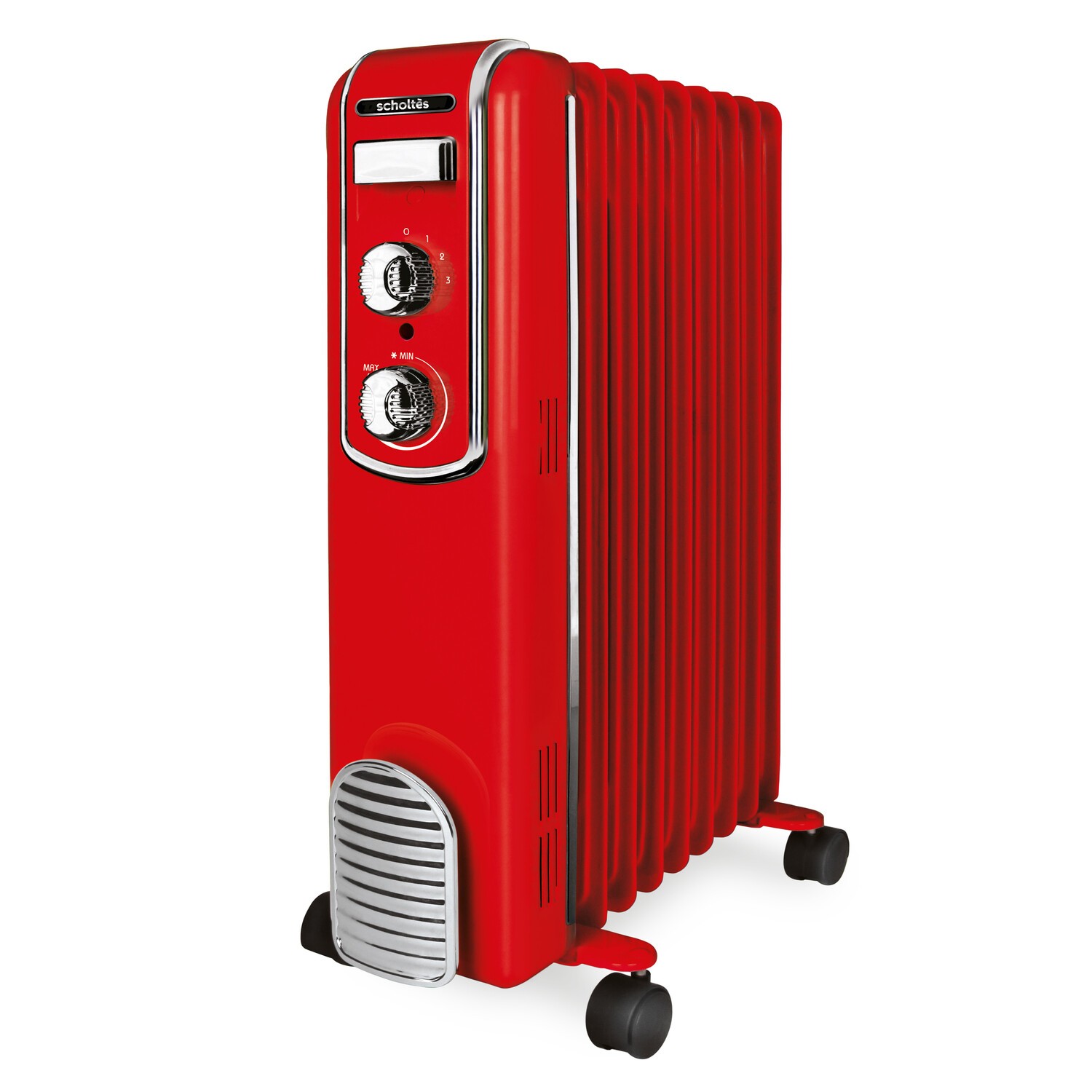 Radiateur bain d'huile 2000w Scholtes SCHV709R rouge contre le froid pour un confort thermique