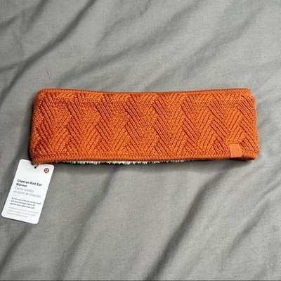 Lululemon Chevron Knit Ear Warmer NWT Canyon Orange (One Size)
