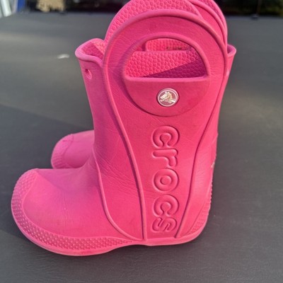 Crocs Toddler Handle It Size C10 Handle It Rain Boots Pink 
