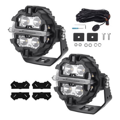 Paar LED Fernscheinwerfer Tagfahrlicht Amber & Weiß 12V for Offroad LKW KFZ IP68