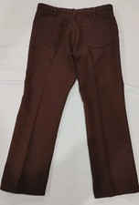 LEVI'S Vintage 70s Men's Brown Polyester Black Tag Pants 36x30 Made In USA