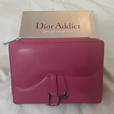 Christian Dior Addict Vanity Pouch Case with Mirror Pink Star D  RARE