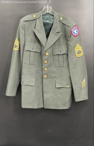 Davis Clothing Co. Vintage Green Military Jacket * Has Odor *Damage Has Holes*