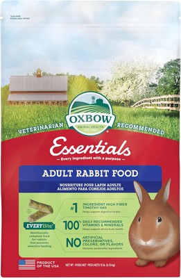 Oxbow Essentials Adult Rabbit Food - All Natural 10 Pound (Pack of 1), red 