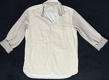 Scotch  Soda Long Stripped Sleeves Shirt Lined Size XL Button Down Ivory