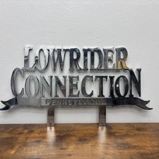 Vintage Chrome 19x8 Lowrider Car Club Plaque - LOWRIDER CONNECTION Pennsylvania