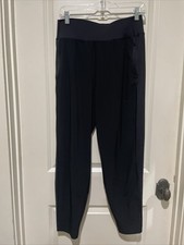 Athleta Run With It Pant Black Pull On Athletic Joggers Zip Pockets Size Small