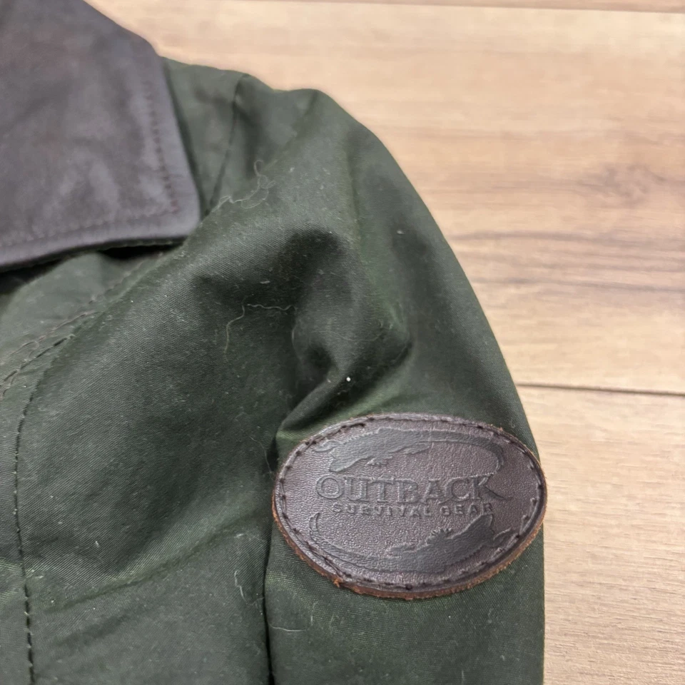 Mujer Pequeña Outback Survival Gear Vail Chaqueta Western Encerada Verde Cuadros Pequeña Foto 4 de 4