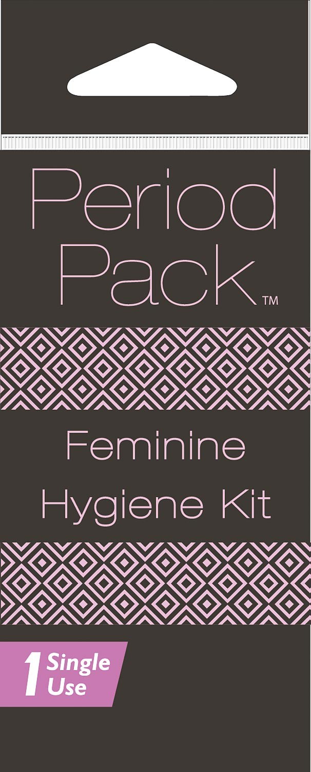 Potty Packs Period Pack - Женский гигиенический набор с тампоном, салфетками и обезболивающим