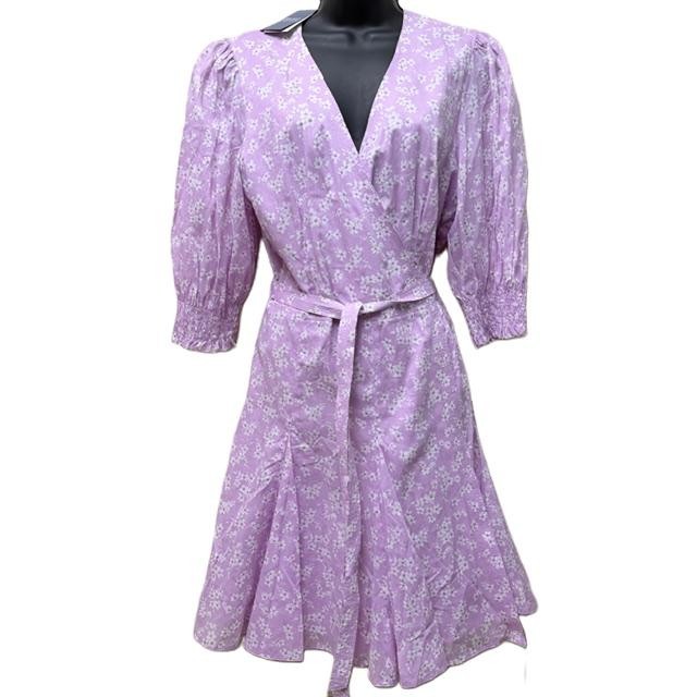 NEW Polo Ralph Lauren Floral Wrap Dress 100% Cotton Lined Womens Size 12 Pleated