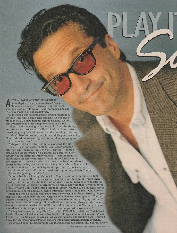 Soap Opera Weekly May 27, 1997 ROBIN MATTSON-SAM BEHRENS-MARTHA BYRNE AT HOME + - Image 4 of 4